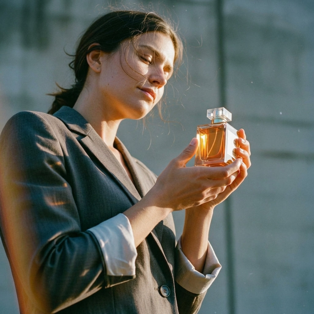 Frau trägt individuelles Bespoke Parfum — Heinsson Perfumer Hamburg